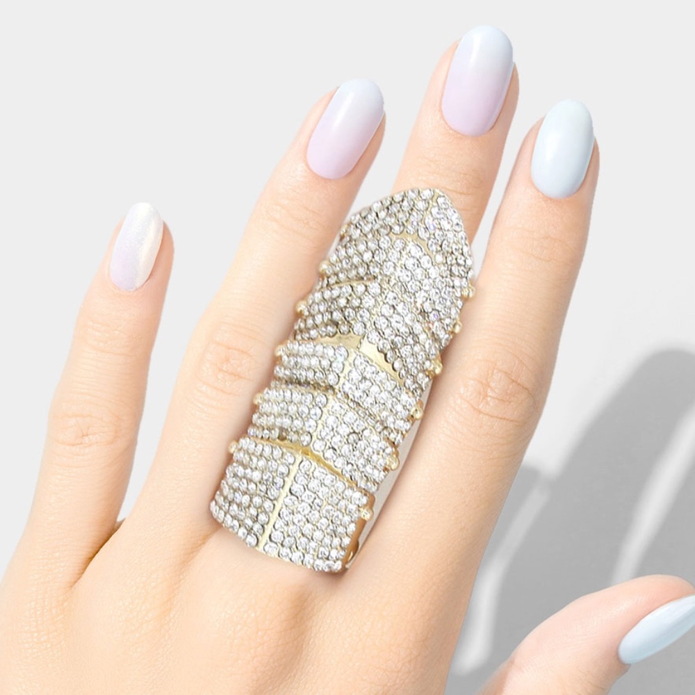 Gold Plated Pave' Quality Stretch Ring